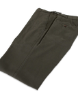 Broek Donkergroen Twill Brushed Katoen