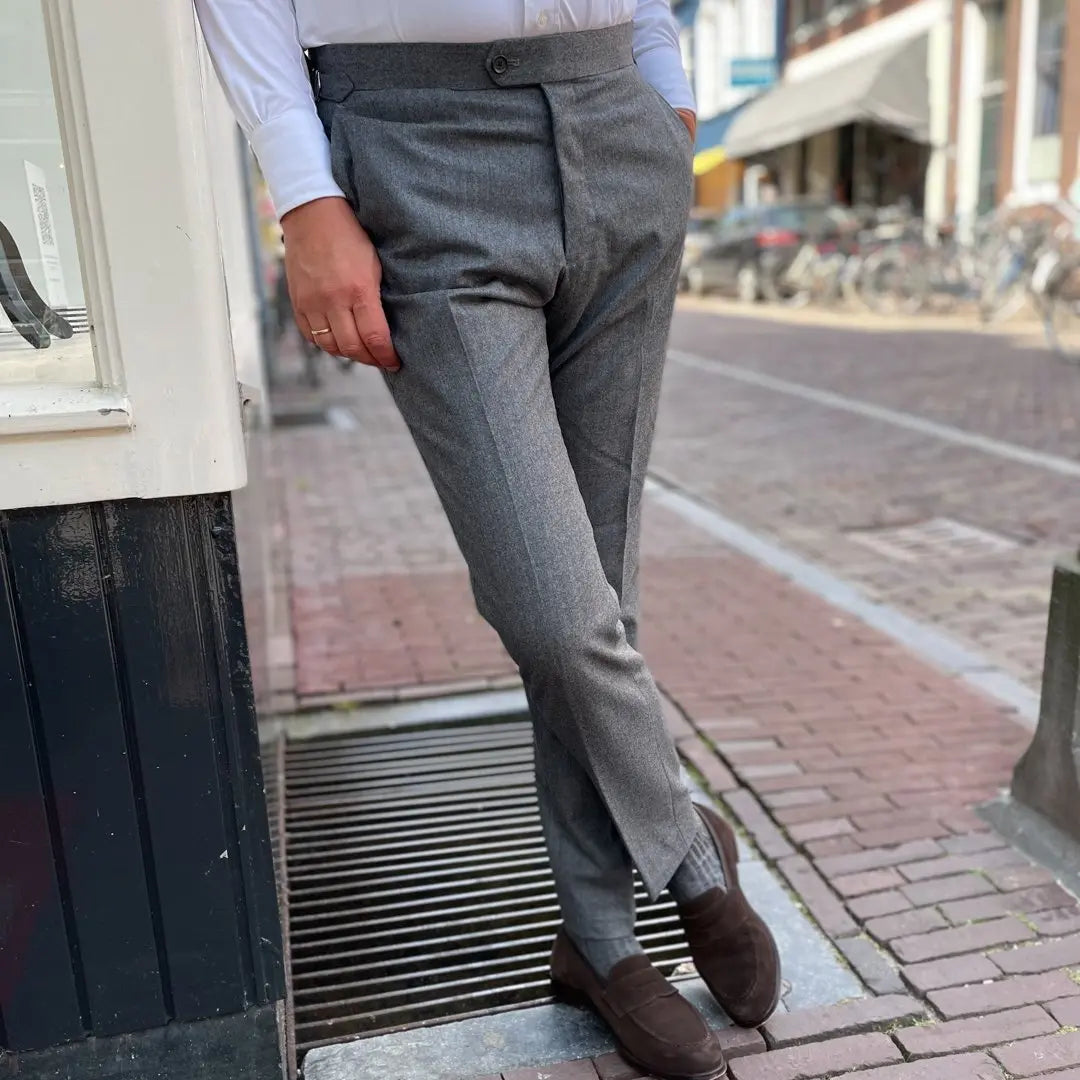 Hose Mittelgraue Flanellwolle
