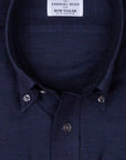 Overhemd Donkerblauw Twill Katoen/Cashmere