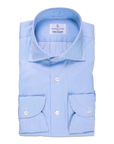 Overhemd Blauw Gestreept Twill Katoen