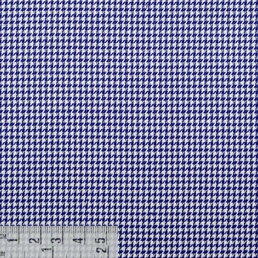 Hemd aus blauer Twill-Baumwolle mit Hahnentrittmuster