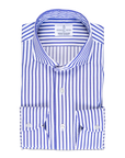 Overhemd Blauw Streepje Twill Katoen
