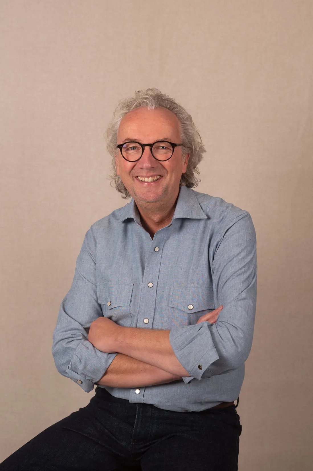 Maathemd Chambray blauw Emanuel Berg