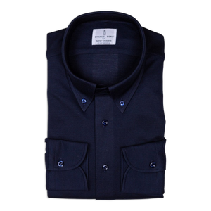 Emanuel Berg - Overhemd Donkerblauw Jersey Katoen, Shirt | NEW TAILOR Webshop