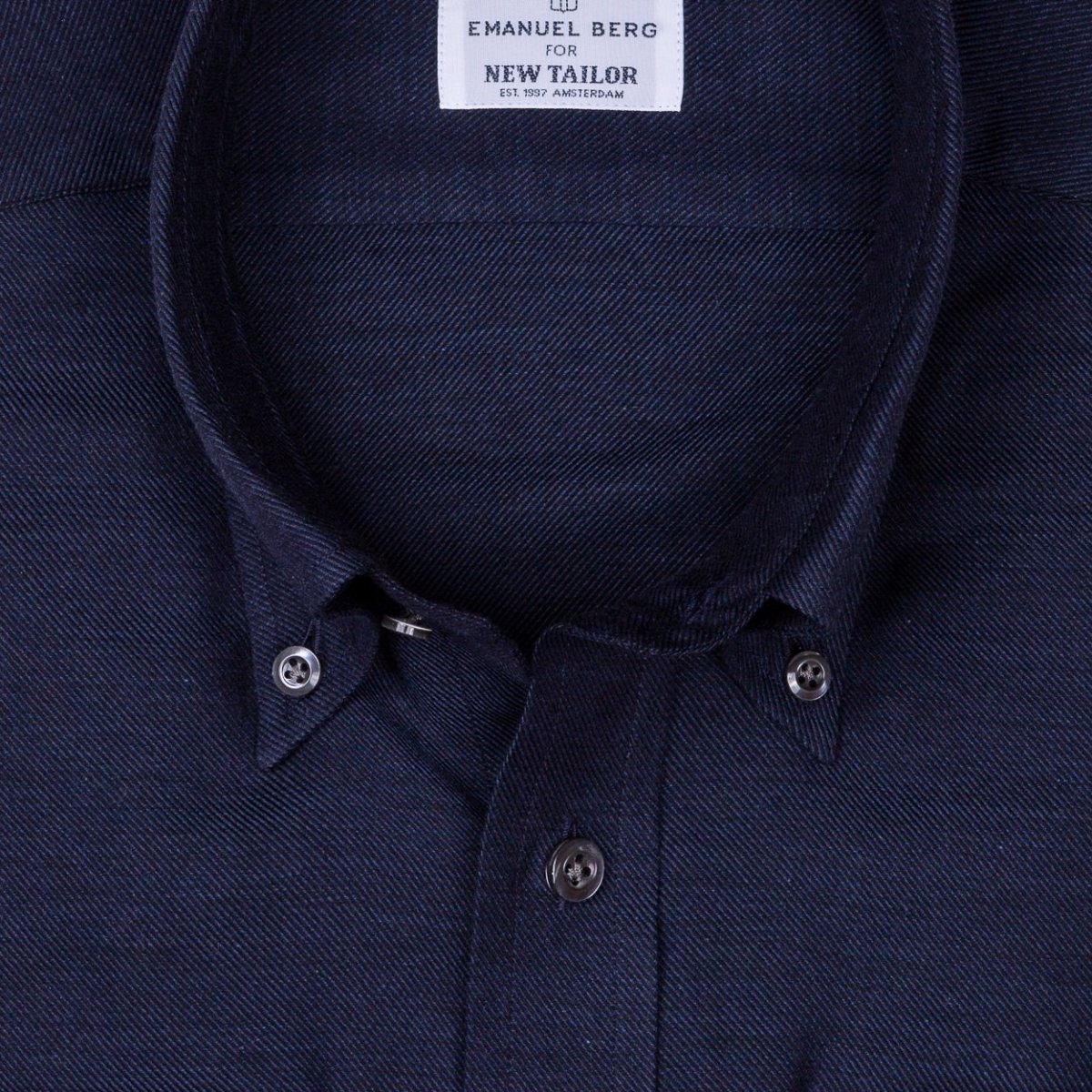 Emanuel Berg - Maatshirt, Dark-Blue Plain Cotton/Cashmere (Smart Casual), Shirt | NEW TAILOR Webshop