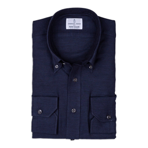 Emanuel Berg - Overhemd Donkerblauw Twill Katoen/Cashmere, Shirt | NEW TAILOR Webshop