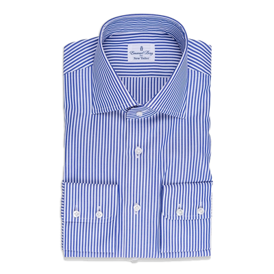 Emanuel Berg - Overhemd Blauw Gestreept Poplin Katoen, Shirt | NEW TAILOR Webshop