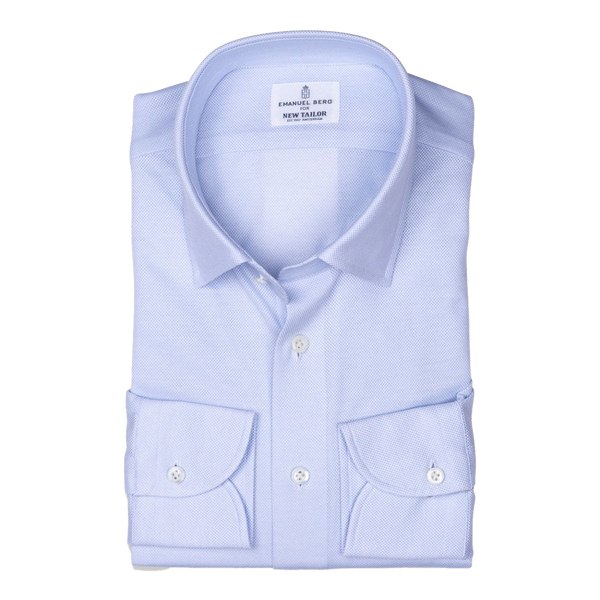 Emanuel Berg - Overhemd Lichtblauw Jersey Katoen, Shirt | NEW TAILOR Webshop