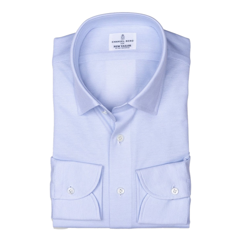 Emanuel Berg - Overhemd Lichtblauw Jersey Katoen, Shirt | NEW TAILOR Webshop