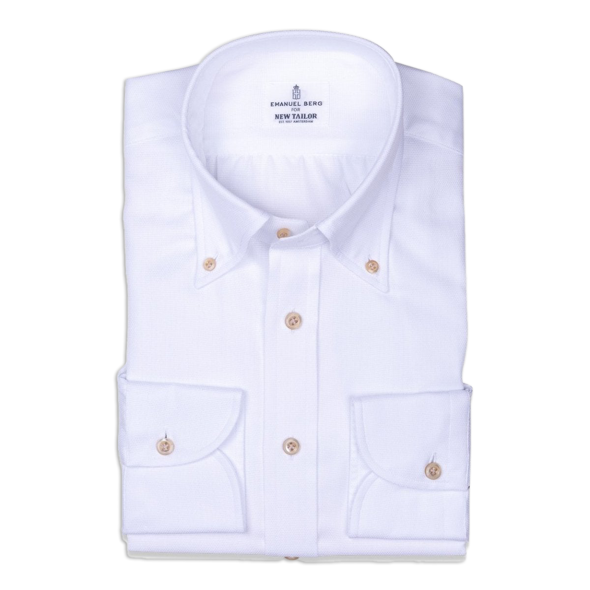 Emanuel Berg - Overhemd Wit Dobby Katoen, Shirt | NEW TAILOR Webshop