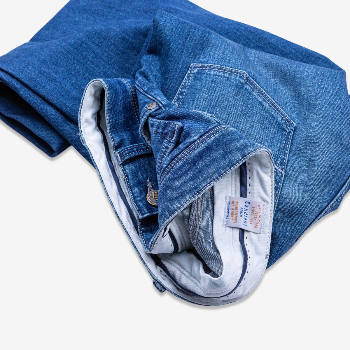 NEW TAILOR - Spijkerbroek, Middenblauw Washed (Candiani), Jeans | NEW TAILOR Webshop
